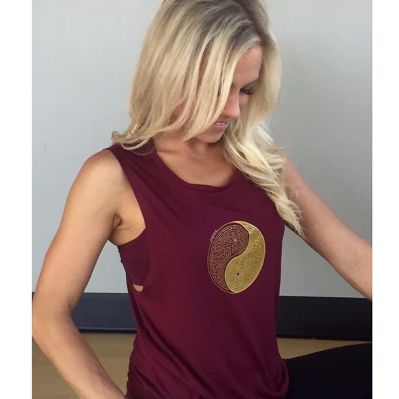 • {slightly Buddha} Maroon Balance Yoga Tank • - Picture 2 of 5